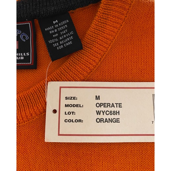 BHPC Beverly Hills Polo Club Orange Gray‎ Striped Knit T-Shirt Medium - Picture 5 of 9